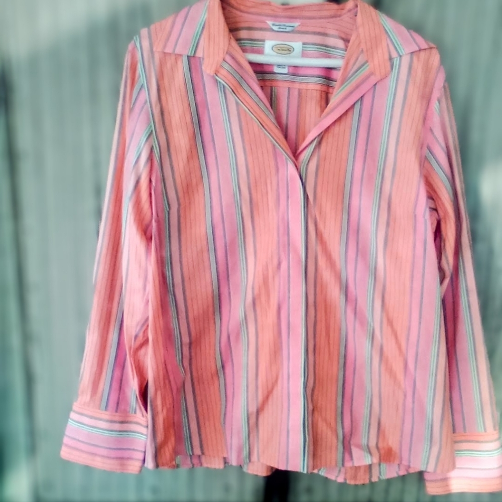 NWOT -Talbots Striped Pink Women's Top